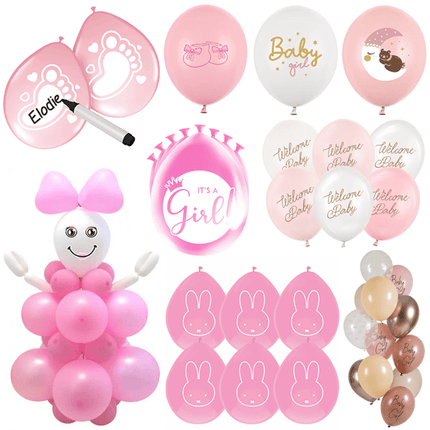 Geboorte Latex Ballonnen Meisje - Partywinkel