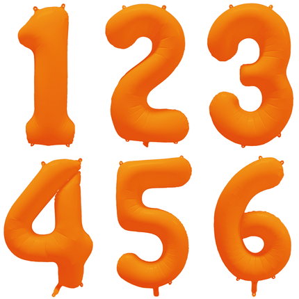 Oranje Cijfer Ballonnen - Partywinkel