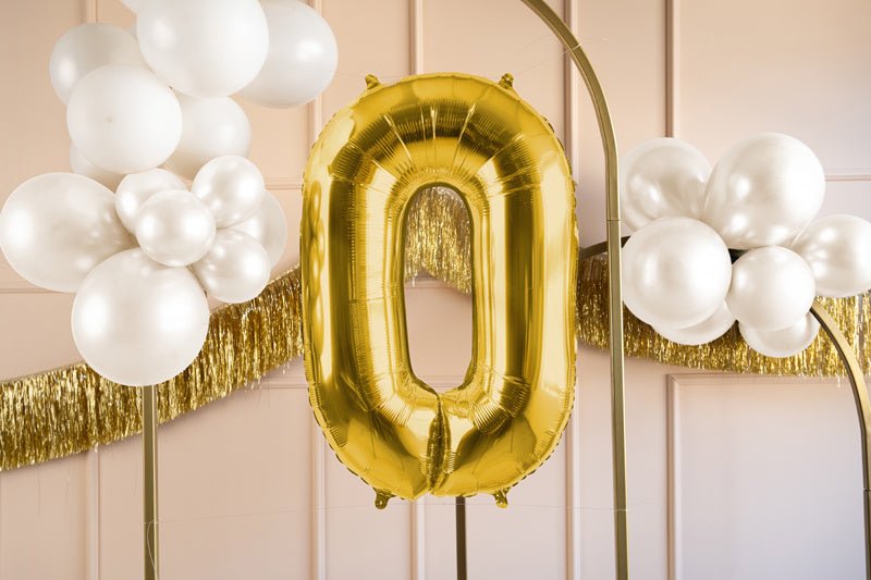 0 Jaar Cijfer Ballon Goud Leeg 72cm van Partydeco koop je bij Partywinkel