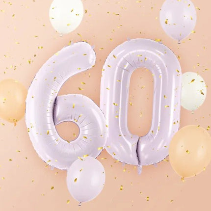 0 Jaar Cijfer Ballon Paars Leeg 72cm van Partydeco koop je bij Partywinkel