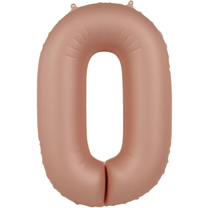 0 Jaar Cijfer Ballon Rose Goud Mat 86cm van Folat koop je bij Partywinkel