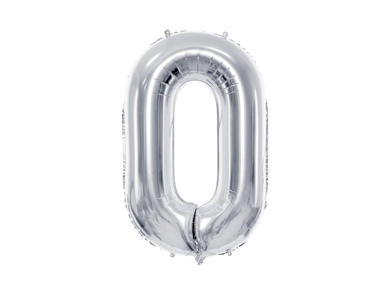 0 Jaar Cijfer Ballon Zilver Leeg 72cm van Partydeco koop je bij Partywinkel