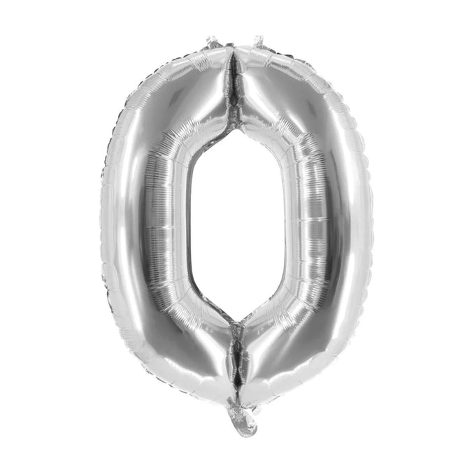 0 Jaar Cijfer Ballon Zilver Leeg 85cm van VDV Benefit koop je bij Partywinkel