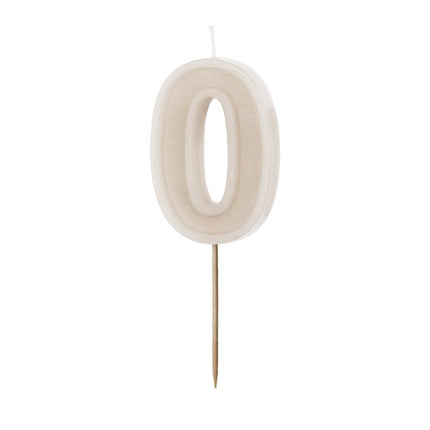 0 Jaar Kaars Beige 10cm van Partydeco koop je bij Partywinkel