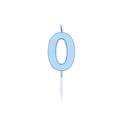 0 Jaar Kaars Blauw Pastel 4,5cm van WeFiesta koop je bij Partywinkel