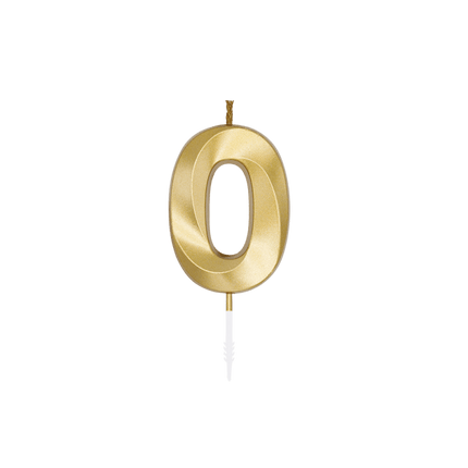 0 Jaar Kaars Goud Metallic 6cm van WeFiesta koop je bij Partywinkel