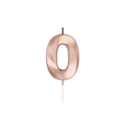 0 Jaar Kaars Rose Goud Metallic 6cm van WeFiesta koop je bij Partywinkel