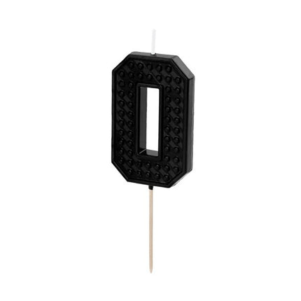 0 Jaar Kaars Zwart 6cm - Partywinkel - 5904555031692