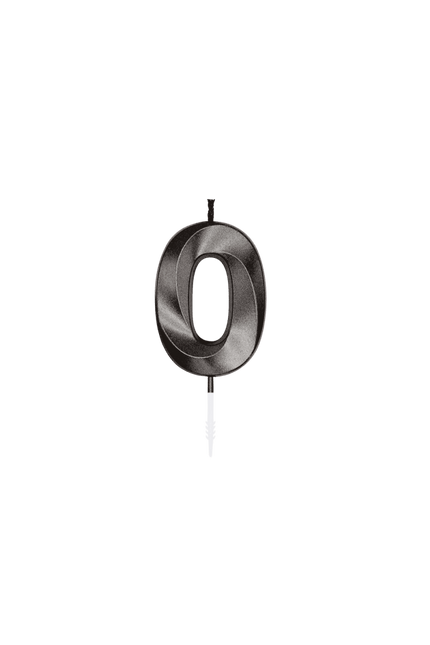 0 Jaar Kaars Zwart Metallic 6cm van WeFiesta koop je bij Partywinkel