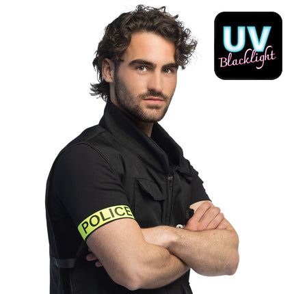 Polizei-Armband Gelb Schwarz Uv