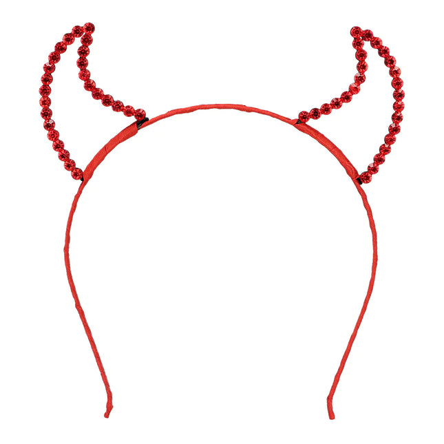 Halloween Haarband Red Devil Glitter