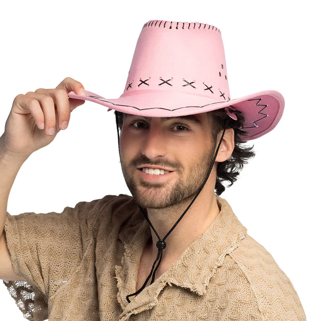 Cowgirl Hut Rosa Stickerei