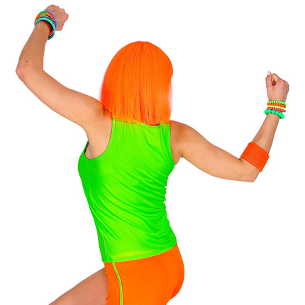 Neon-Tanktop, grün, mit Blitzmotiv