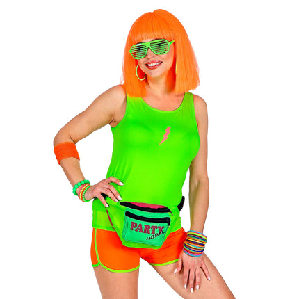 Neon-Tanktop, grün, mit Blitzmotiv