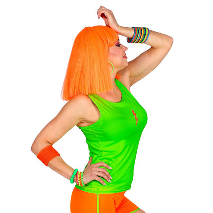 Neon-Tanktop, grün, mit Blitzmotiv