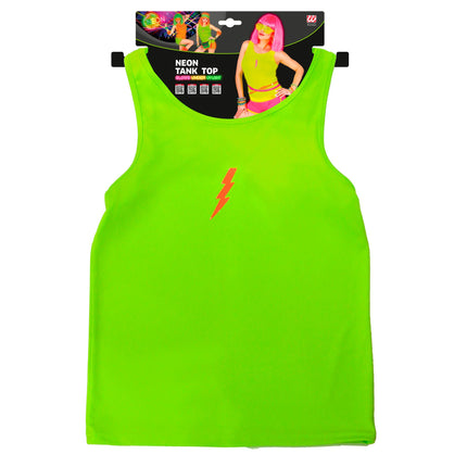 Neon-Tanktop, grün, mit Blitzmotiv