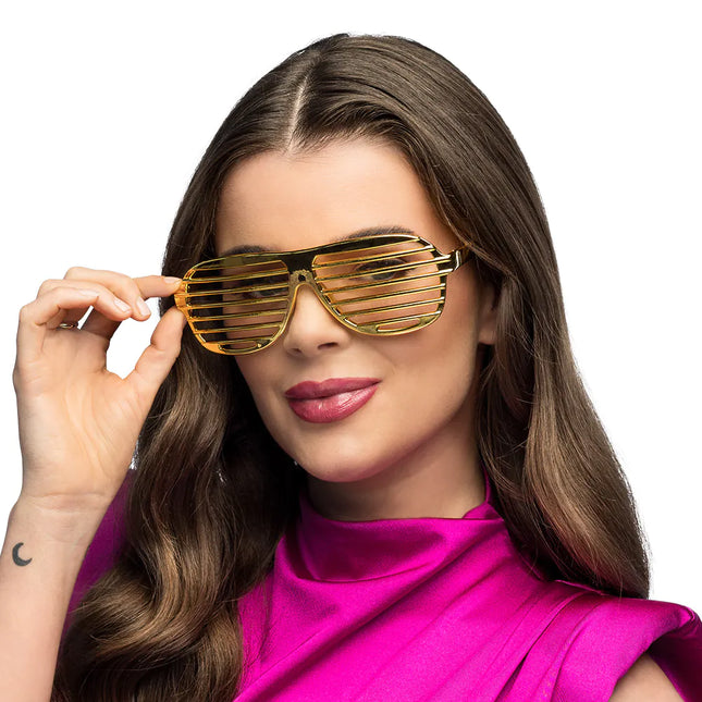 Goldene Brille gestreift