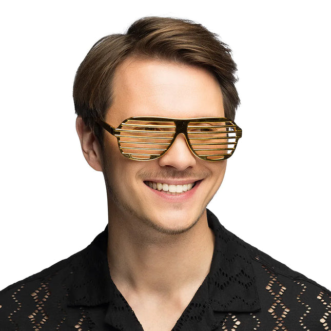Goldene Brille gestreift