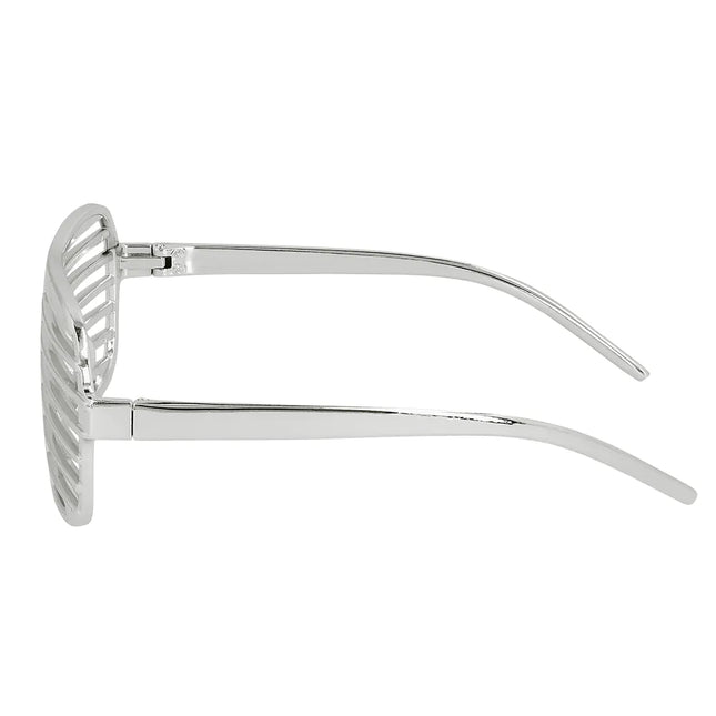 Gestreifte Silberbrille