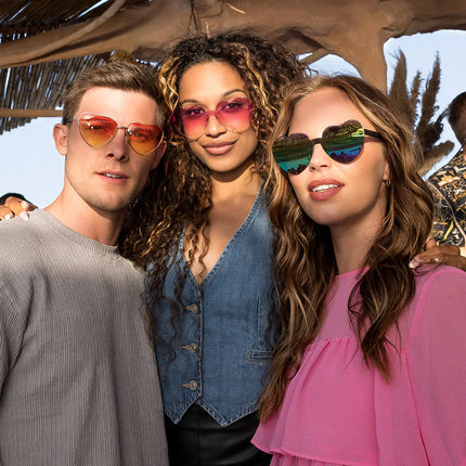 Partybrille Festival Herzen Spiegel schwarz