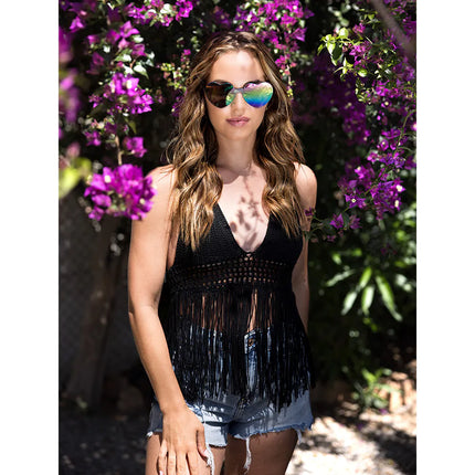 Partybrille Festival Herzen Spiegel schwarz