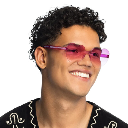 Partybrille Festival Herzen rosa