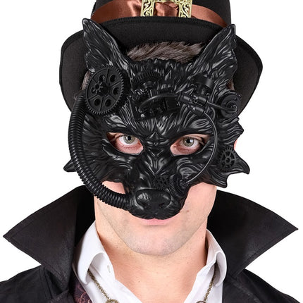 STEAMPUNK WOLFSMASKE SCHWARZ