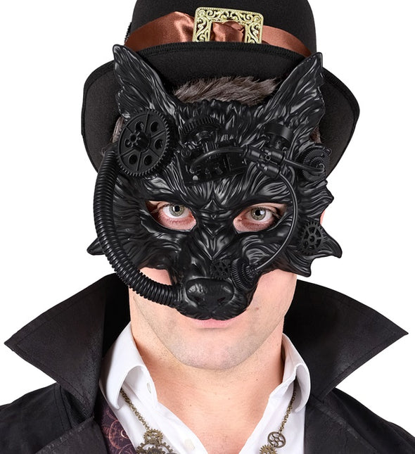 STEAMPUNK WOLFSMASKE SCHWARZ