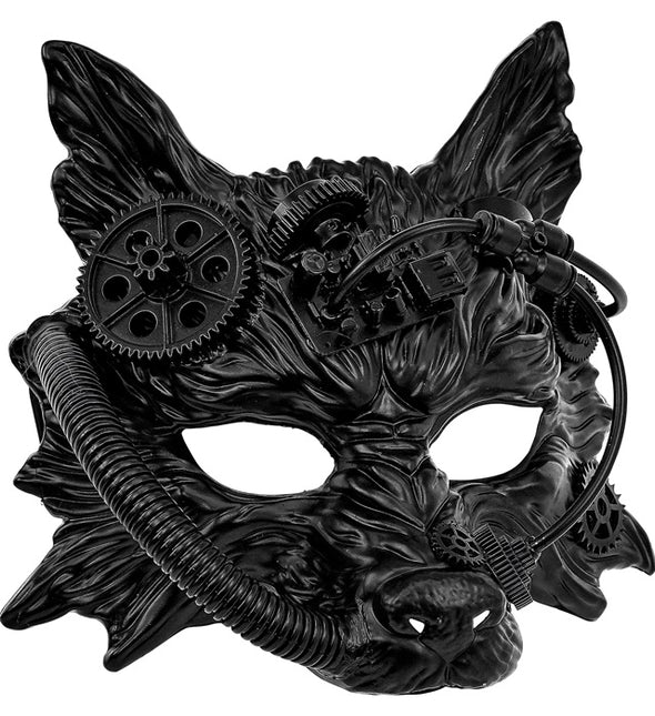 STEAMPUNK WOLFSMASKE SCHWARZ
