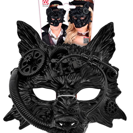 STEAMPUNK WOLFSMASKE SCHWARZ