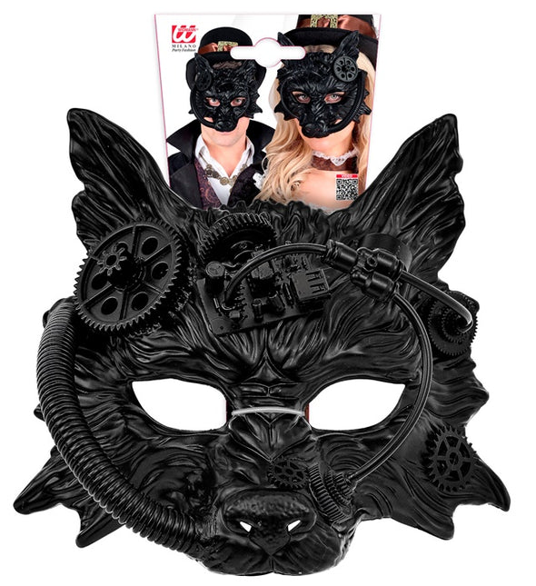 STEAMPUNK WOLFSMASKE SCHWARZ