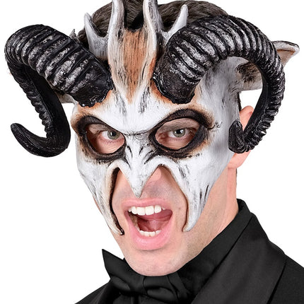 Halloween Maske Schwarz Weiß Ziege