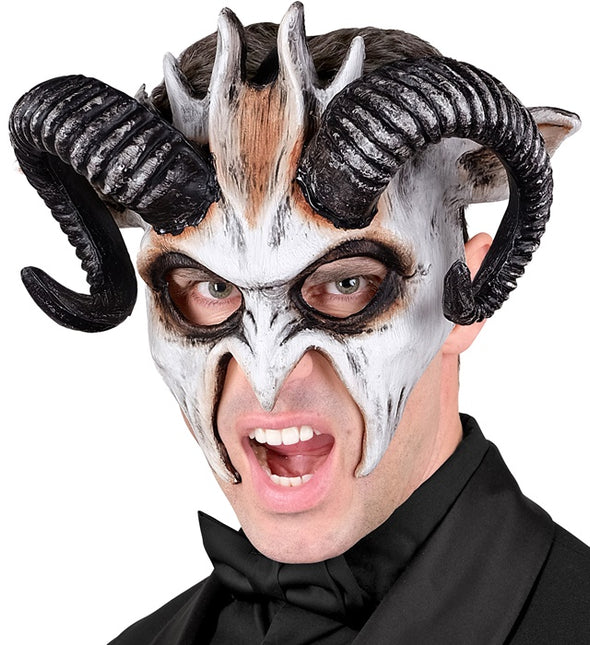 Halloween Maske Schwarz Weiß Ziege