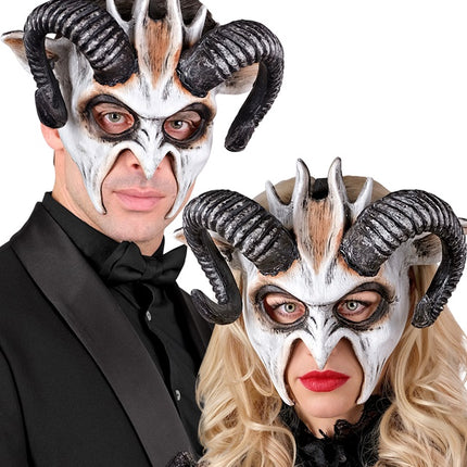 Halloween Maske Schwarz Weiß Ziege
