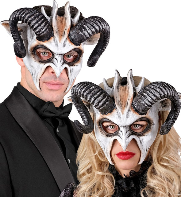 Halloween Maske Schwarz Weiß Ziege