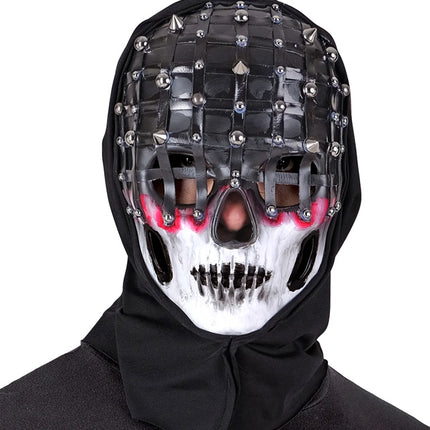 Halloween Maske Schwarz Weiß Skelett Mesh