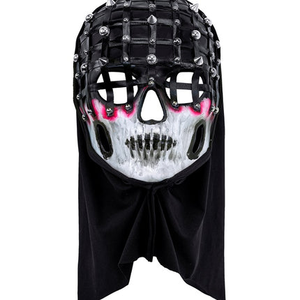 Halloween Maske Schwarz Weiß Skelett Mesh