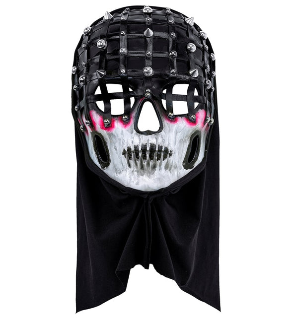 Halloween Maske Schwarz Weiß Skelett Mesh