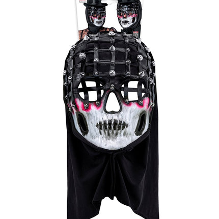 Halloween Maske Schwarz Weiß Skelett Mesh