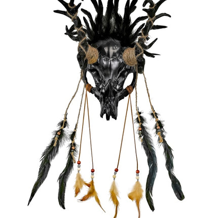 Halloween Maske Stier mit Federn