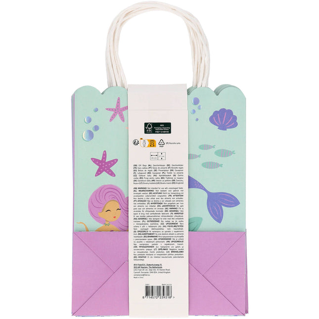 Meerjungfrau Partytaschen 27cm 6St.