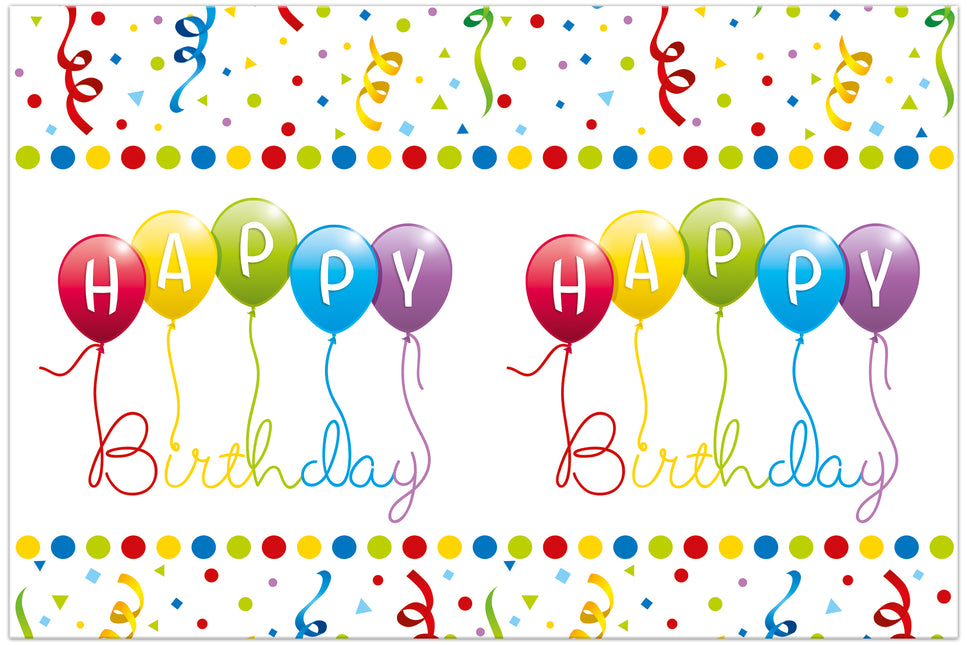 Happy Birthday Tischtuch Plastik 1,8m