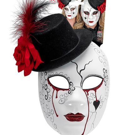 MASKE THEATER BLUTENDE FRAU MIT HUT