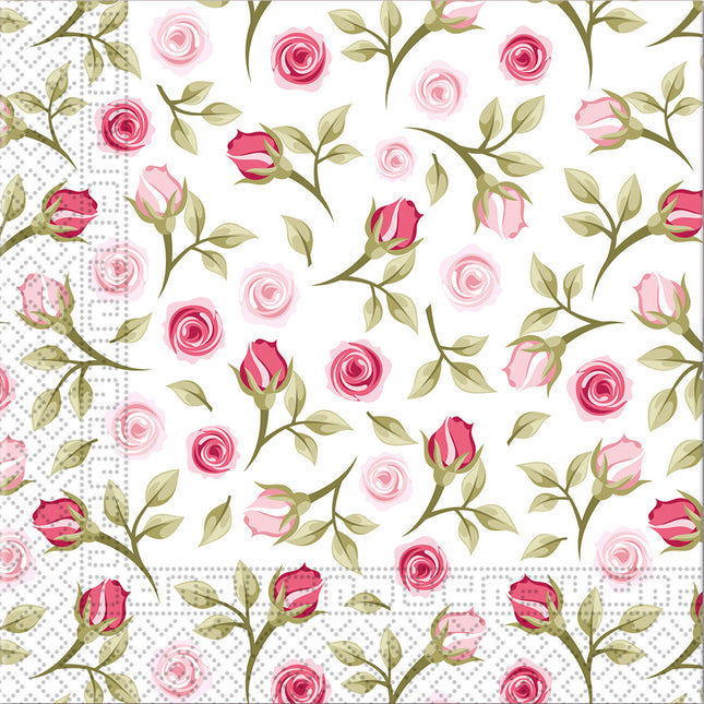 3 Lagen Papierservietten 33X33Cm & 25X25Cm/Alltägliche Designs Dreilagige Papierservietten 33X33Cm Romantische Rosen 20St