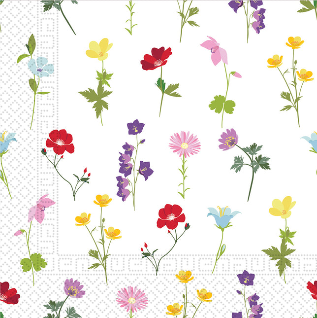 Dreilagige Papierservietten Dreilagige Papierservietten 33X33Cm Blumenfeld 20St