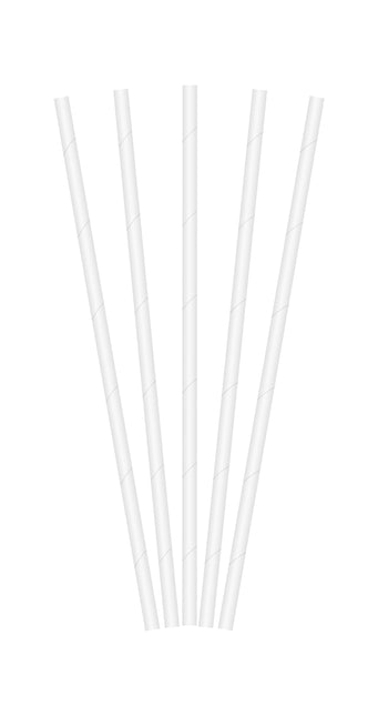 Papier-Trinkhalme Weiße Papier-Trinkhalme 19,7X0,6Cm 100St.