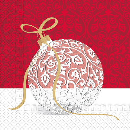 Weihnachtsservietten Weihnachtskugel 33cm 20Stück