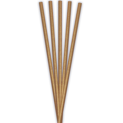 Braune Strohhalme Papier 19,7cm 24Stk