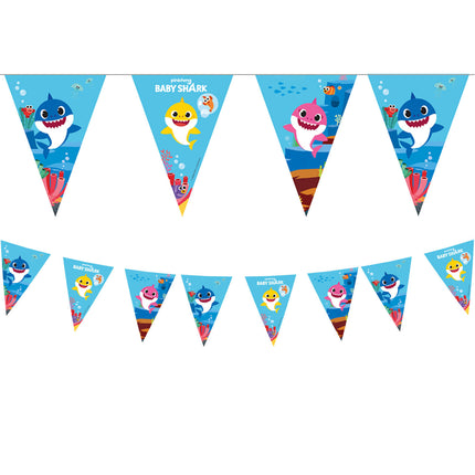 Baby Shark Fsc Paper Triangle Flag Banner (9 Fahnen) 1St