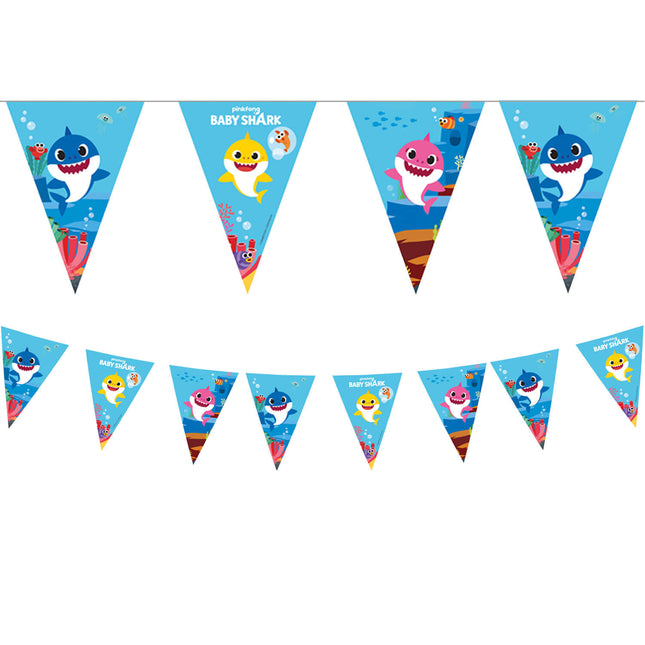 Baby Shark Fsc Paper Triangle Flag Banner (9 Fahnen) 1St